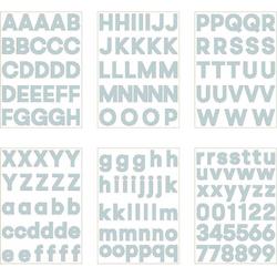 plakletters zilver | alfabet stickers | met cijfers | hoogte 4 cm